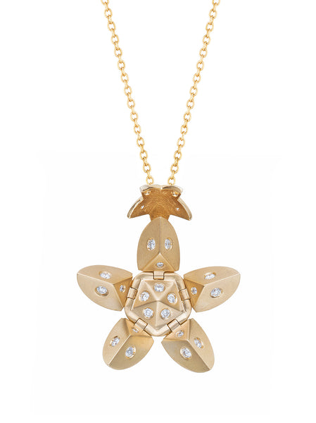 Yellow Gold Petal with Diamonds