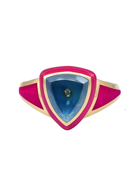Purple with Blue Tourmaline Shield Ring